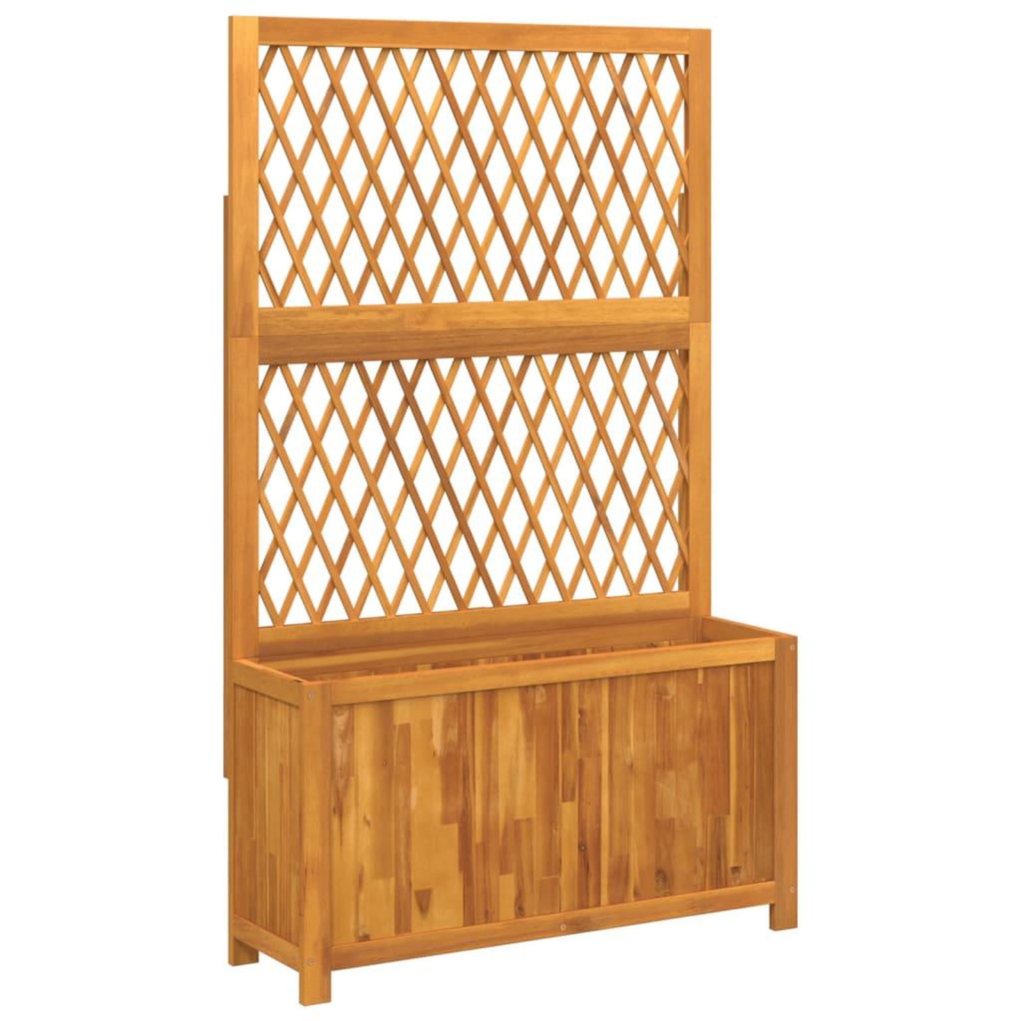 Voir la diapositive 2 : VIDAXL Jardiniere avec treillis 100x32x165 cm bois massif d'acacia