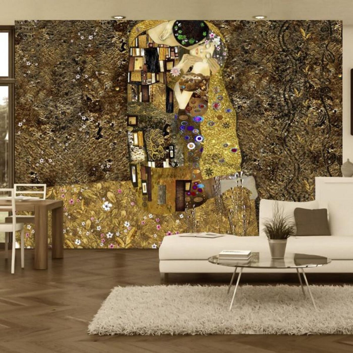 Paris Prix Papier Peint  Klimt Inspiration Golden Kiss