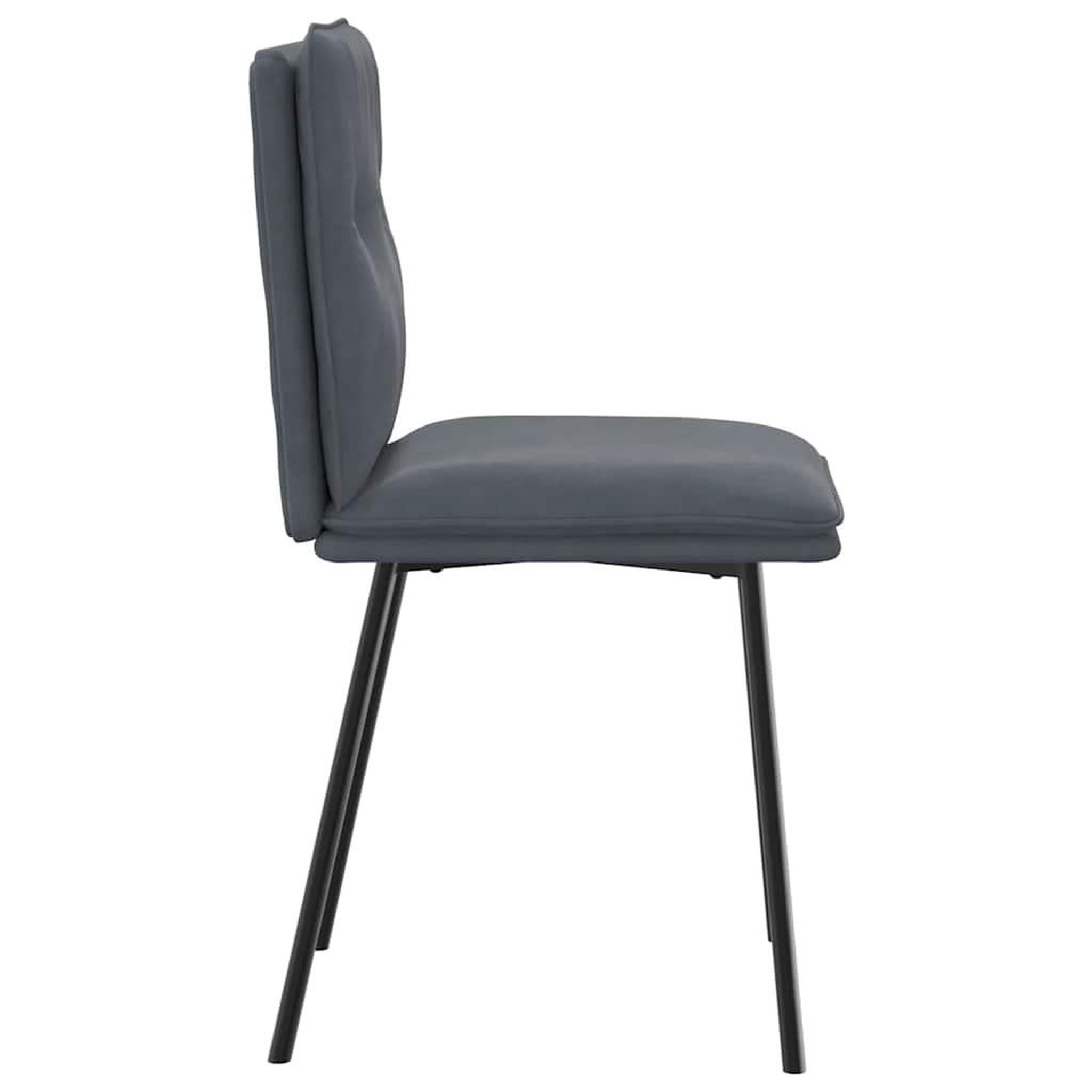 Voir la diapositive 5 : VIDAXL Chaises a manger lot de 2 Gris fonce Velours