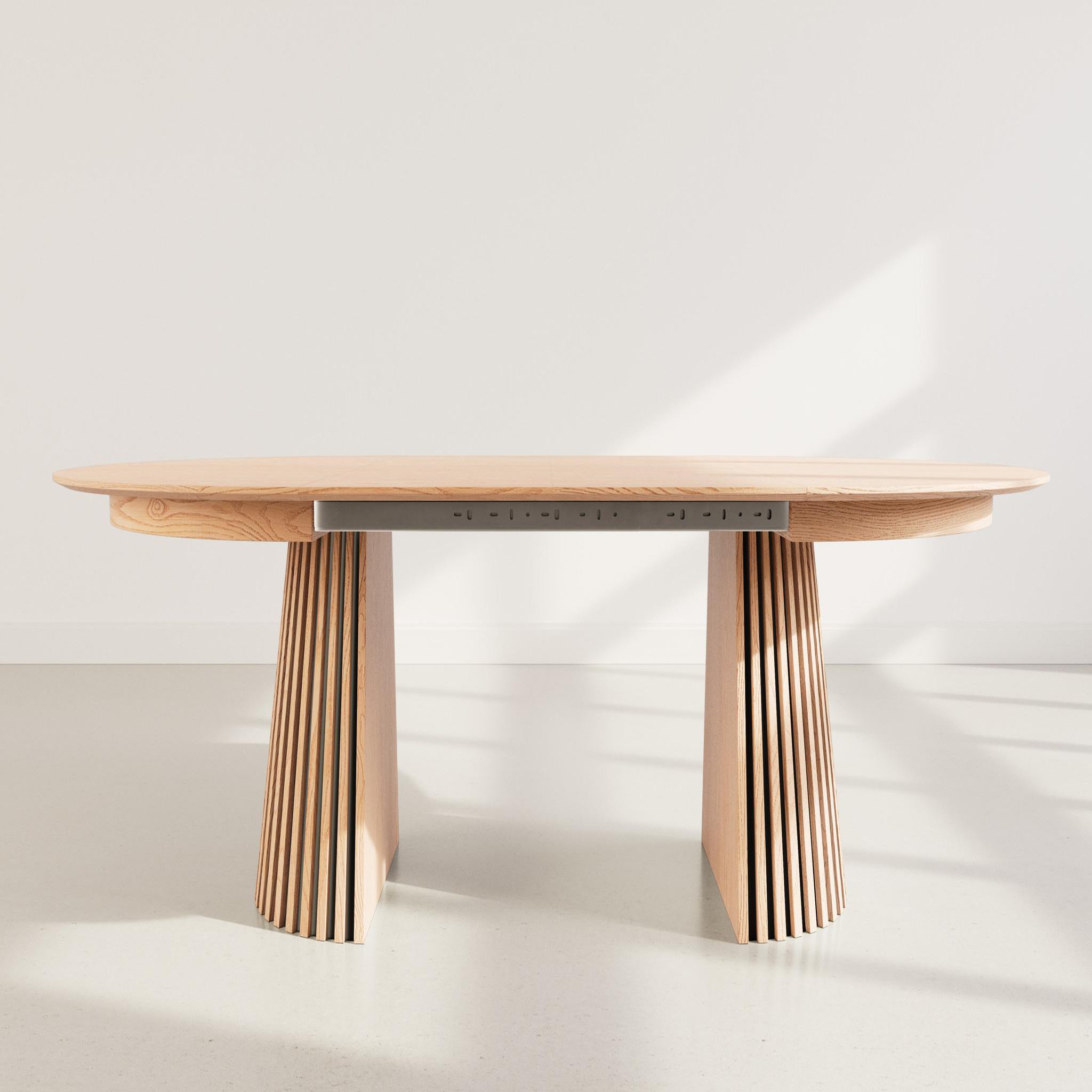 Voir la diapositive 3 : BEST MOBILIER Freya - table à manger ronde extensible - 6 à 10 personnes