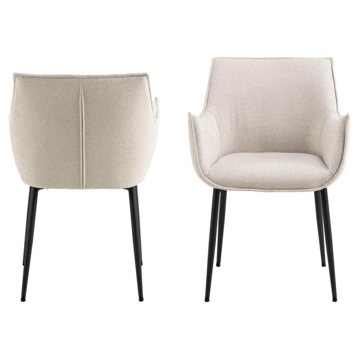 TOILINUX Lot de 2 chaises de salle à manger avec accoudoirs SORRENTO