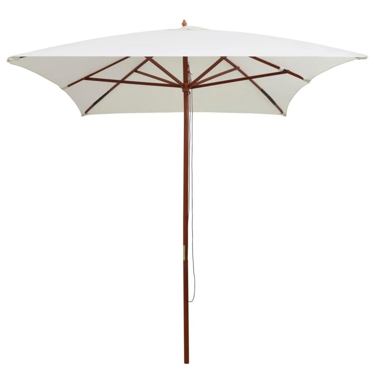 VIDAXL Parasol avec poteau en bois 200 x 300 cm Blanc creme