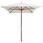 Voir la diapositive 2 : VIDAXL Parasol avec poteau en bois 200 x 300 cm Blanc creme