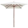 Voir la diapositive 2 : VIDAXL Parasol avec poteau en bois 200 x 300 cm Blanc creme