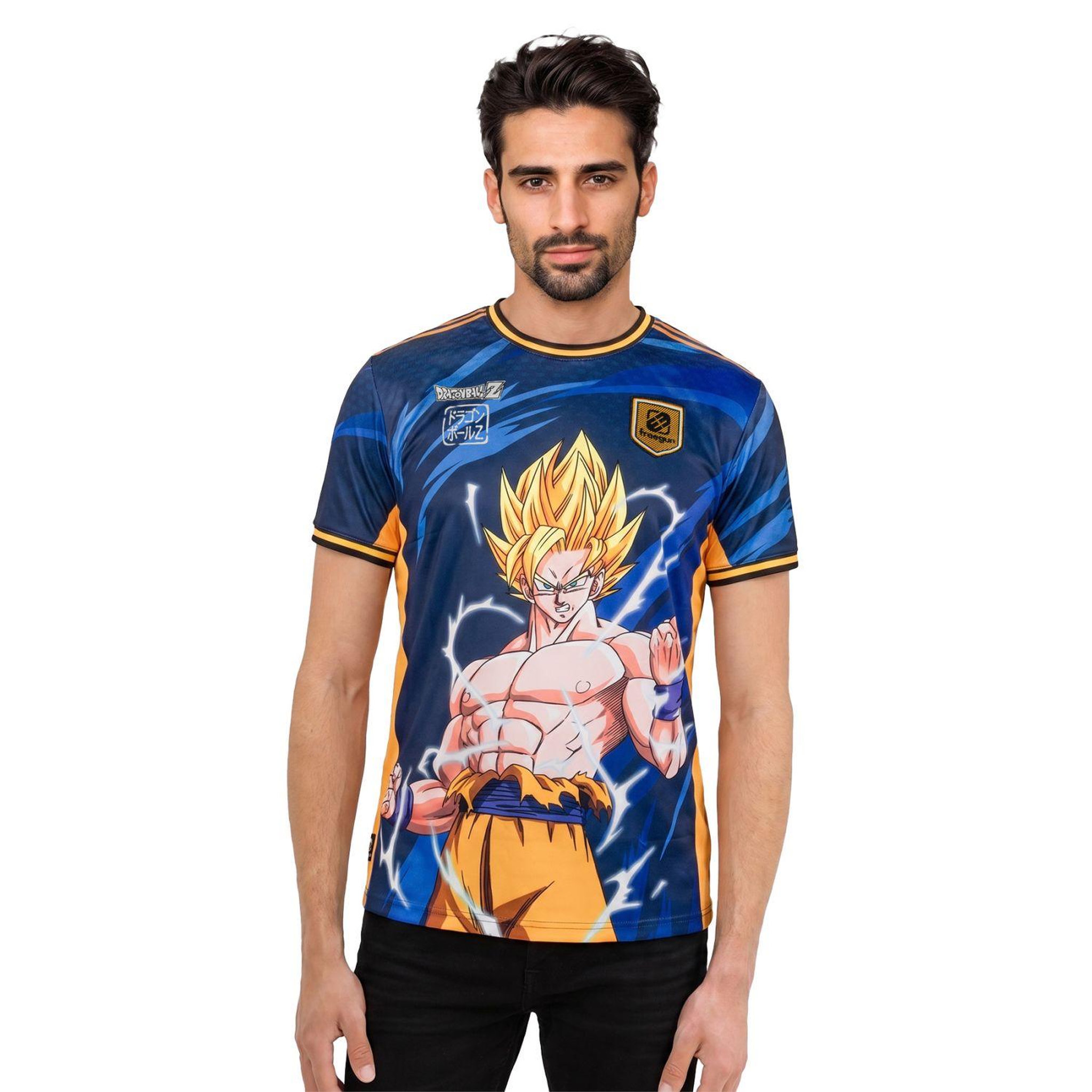FREEGUN T-shirt homme dragon ball z super sayian. Coloris disponibles : Bleu
