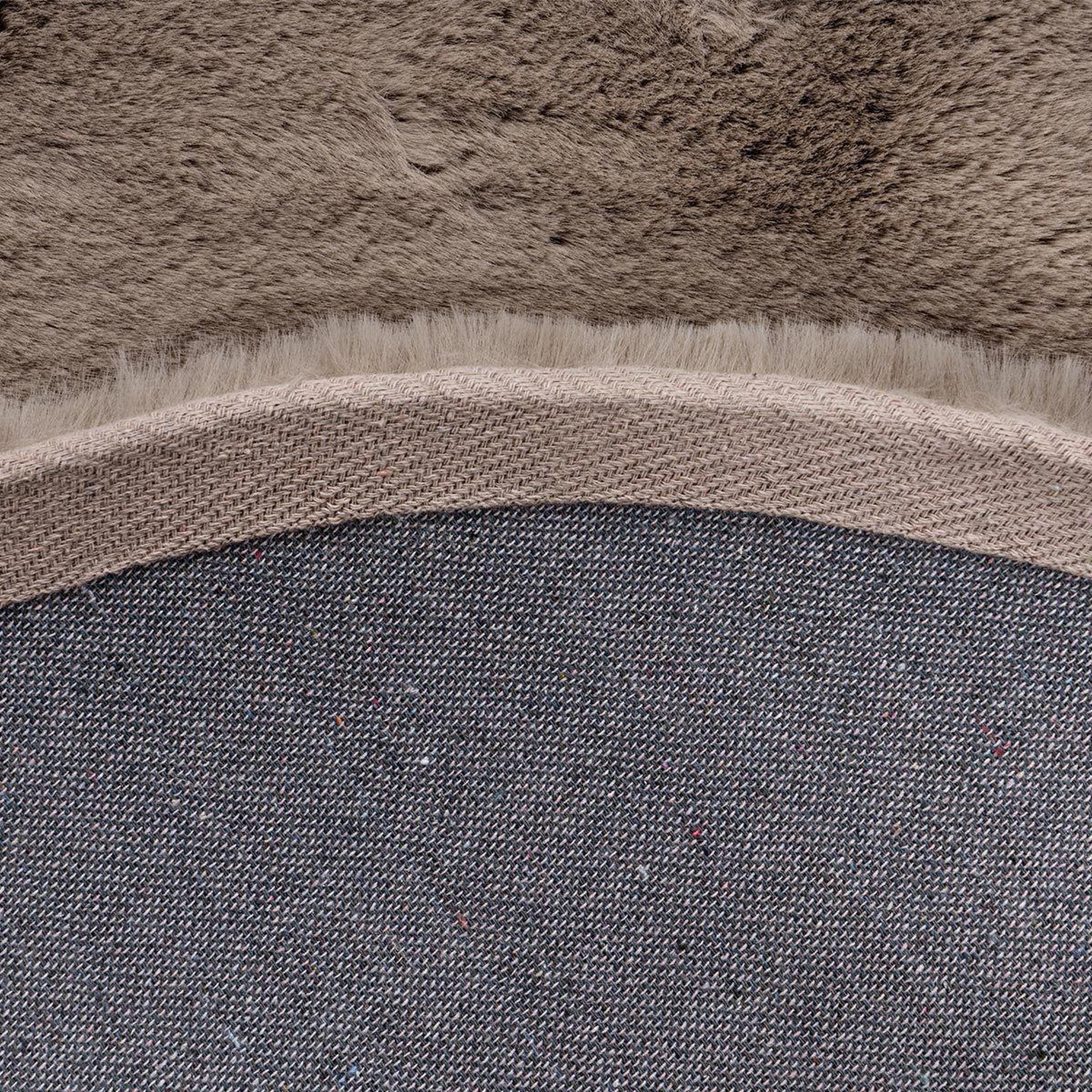 Voir la diapositive 4 : Paris Prix Tapis uni rond doux à poils longs  rabbit  taupe