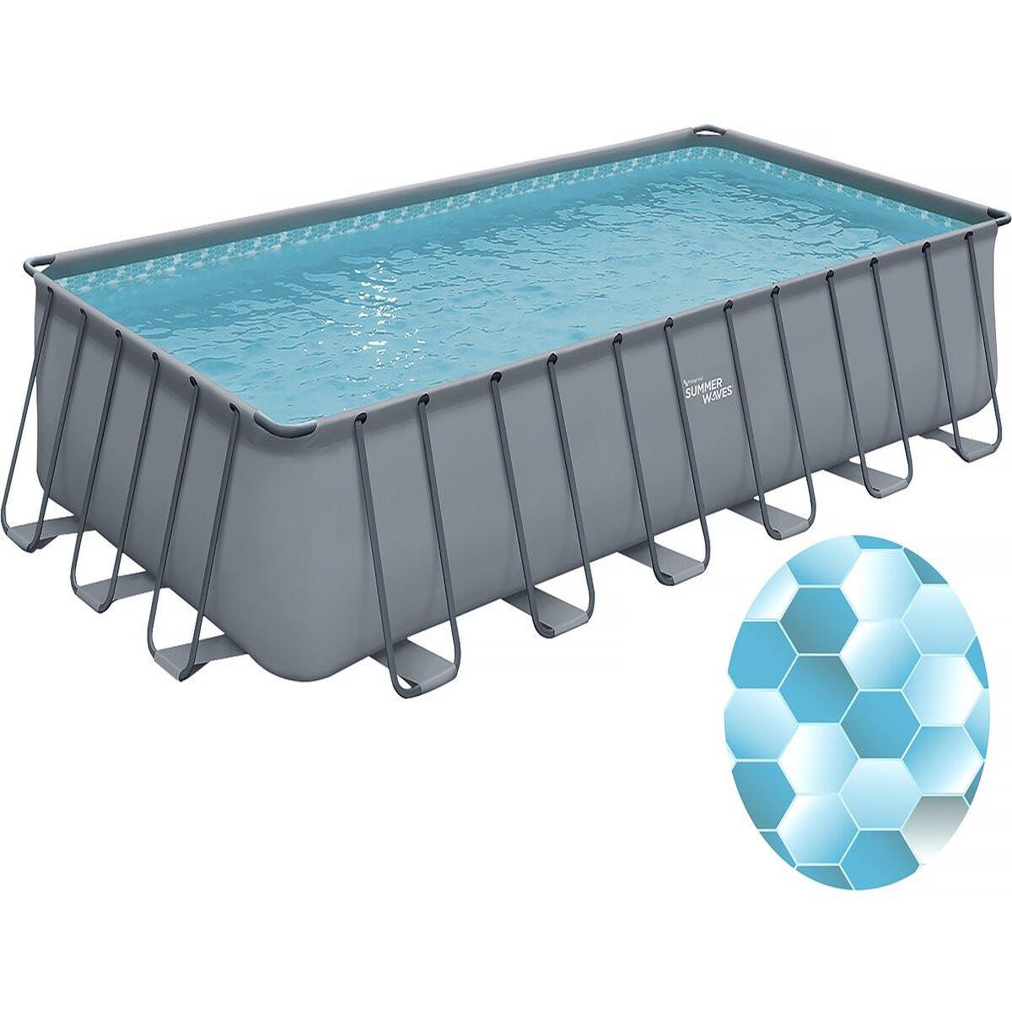 Voir la diapositive 4 : Habitat et Jardin Piscine tubulaire grise -  ludo 5  - 7.32 x 3.66 x 1.32 m - sans filtration