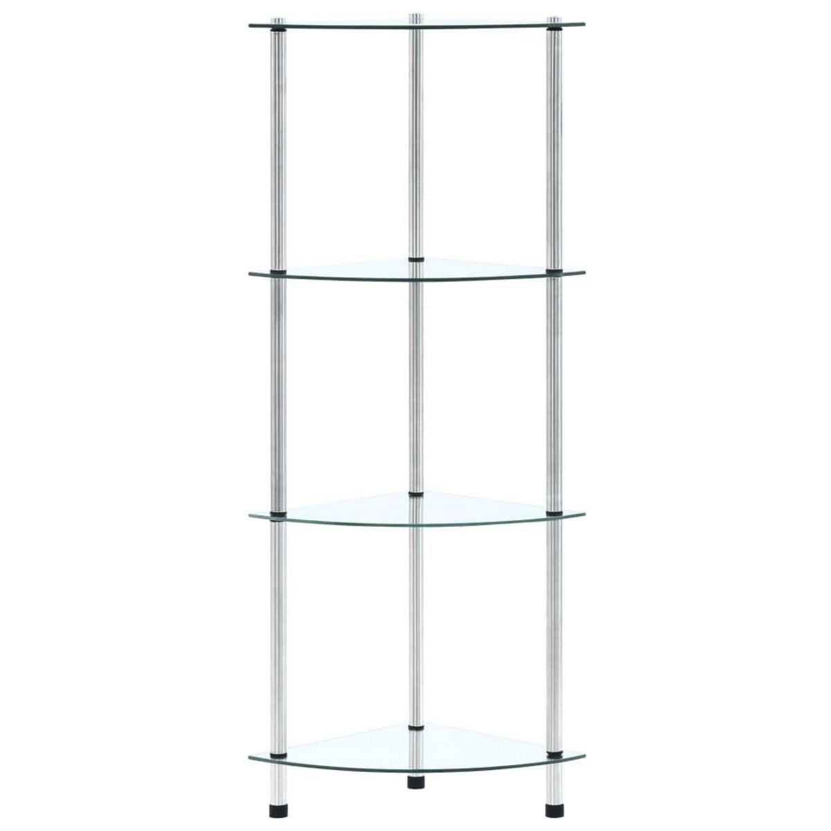 VIDAXL Etagere 4 niveaux Transparent 30x30x100 cm Verre trempe