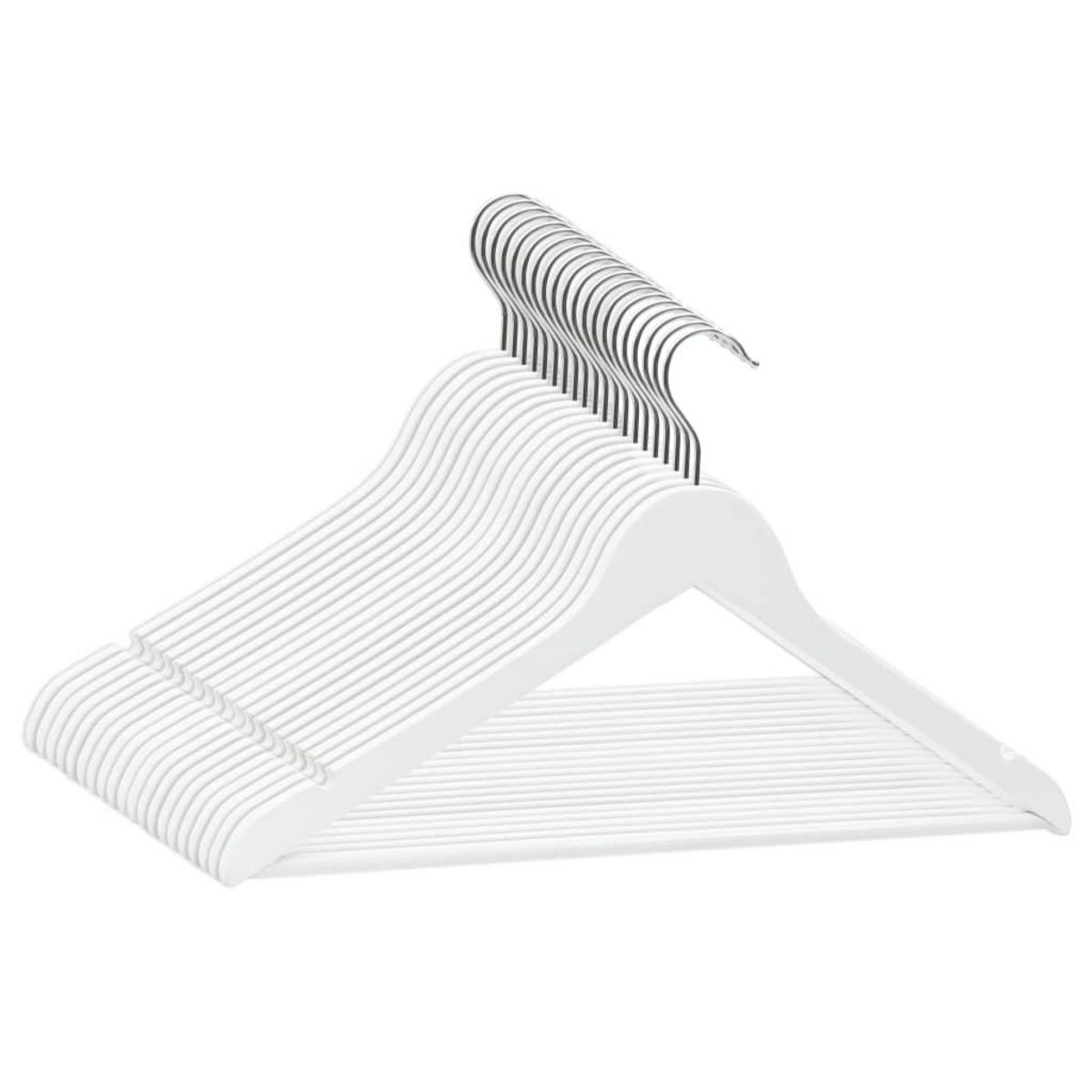 VIDAXL Cintres antiderapants 20 pcs Blanc Bois dur