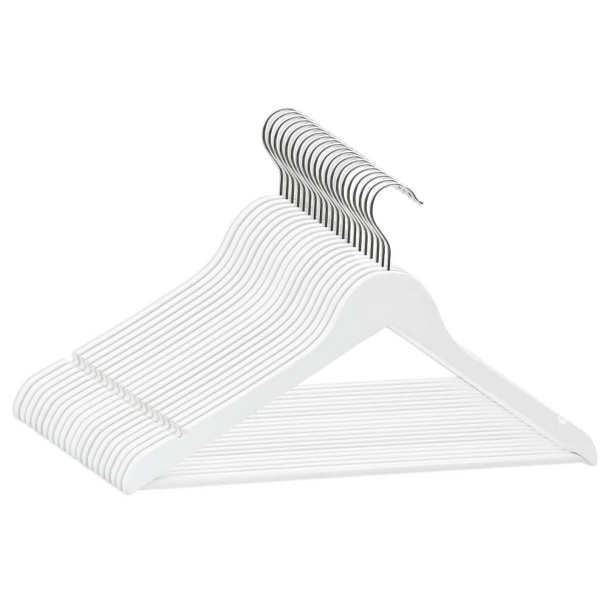VIDAXL Cintres antiderapants 20 pcs Blanc Bois dur