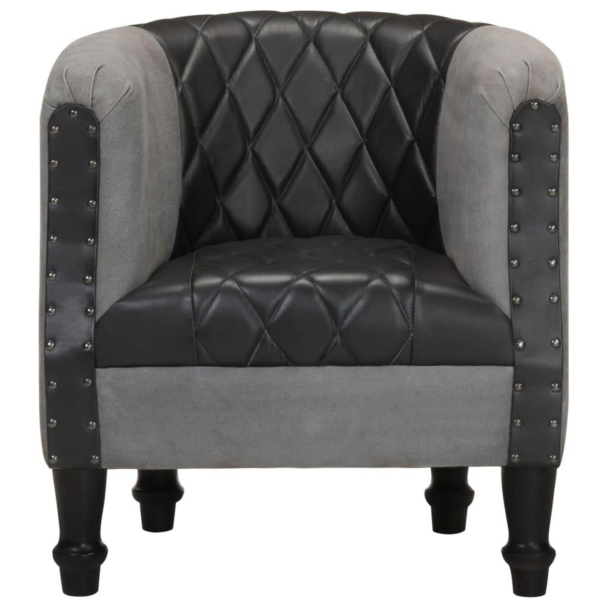 Voir la diapositive 2 : VIDAXL Chaise cabriolet Noir Cuir veritable et bois de manguier massif