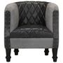 Voir la diapositive 2 : VIDAXL Chaise cabriolet Noir Cuir veritable et bois de manguier massif