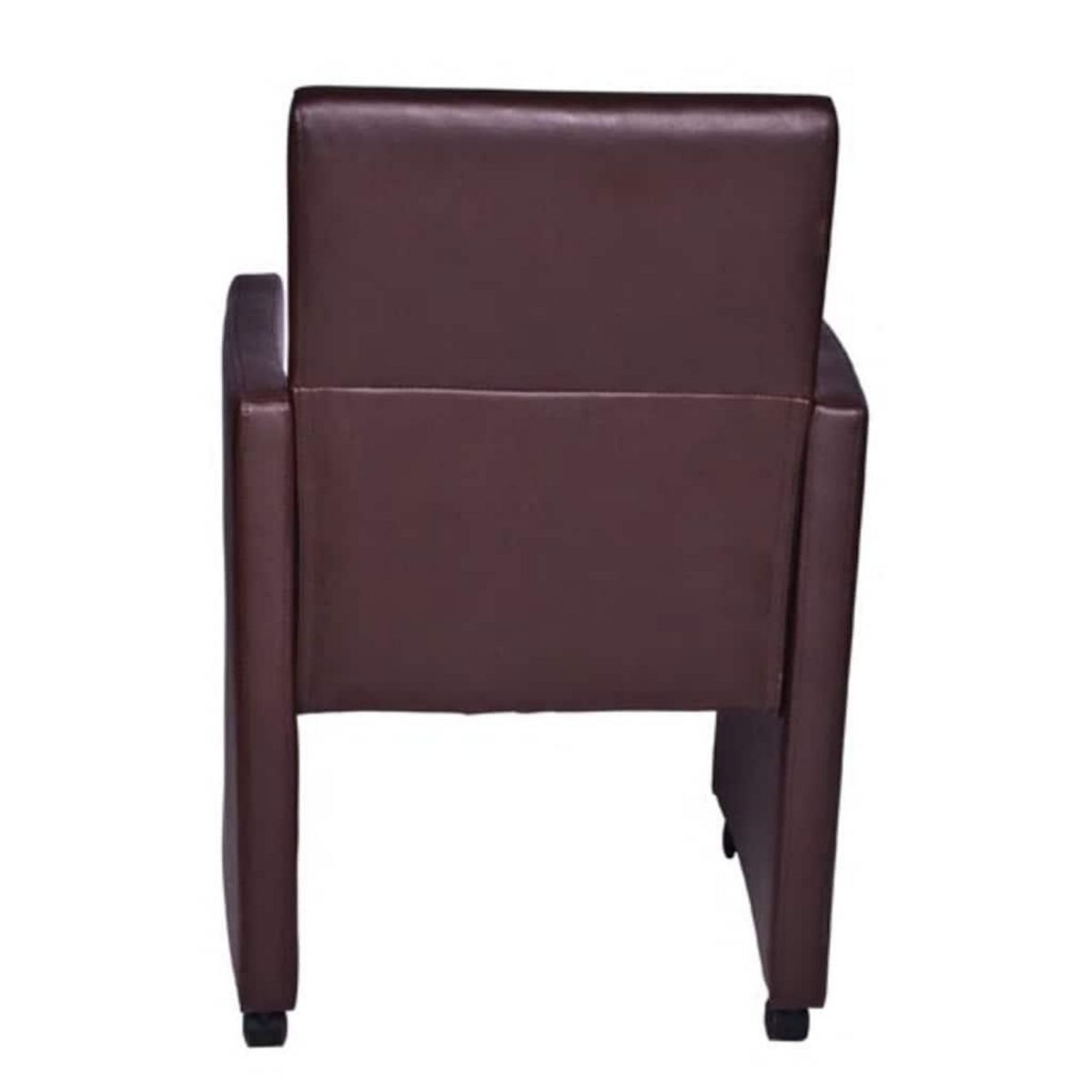 VIDAXL Chaises a manger lot de 2 marron similicuir