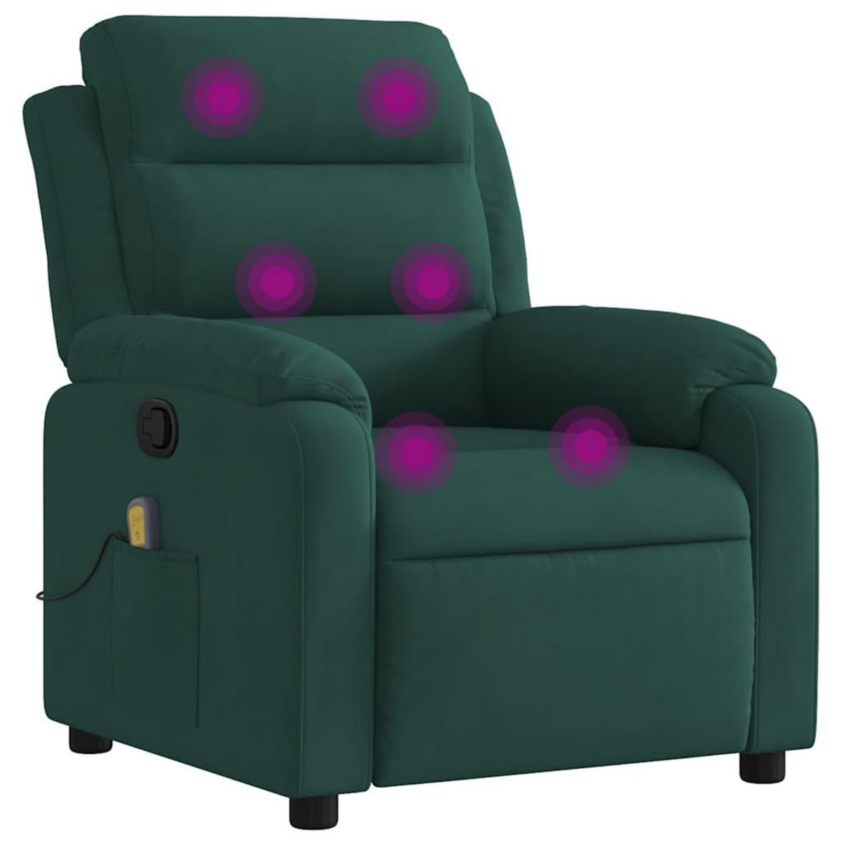 VIDAXL Fauteuil de massage inclinable vert fonce velours