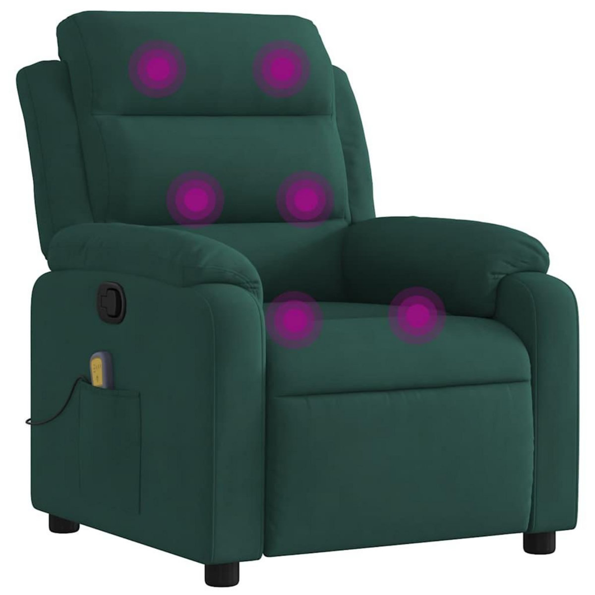 VIDAXL Fauteuil de massage inclinable vert fonce velours