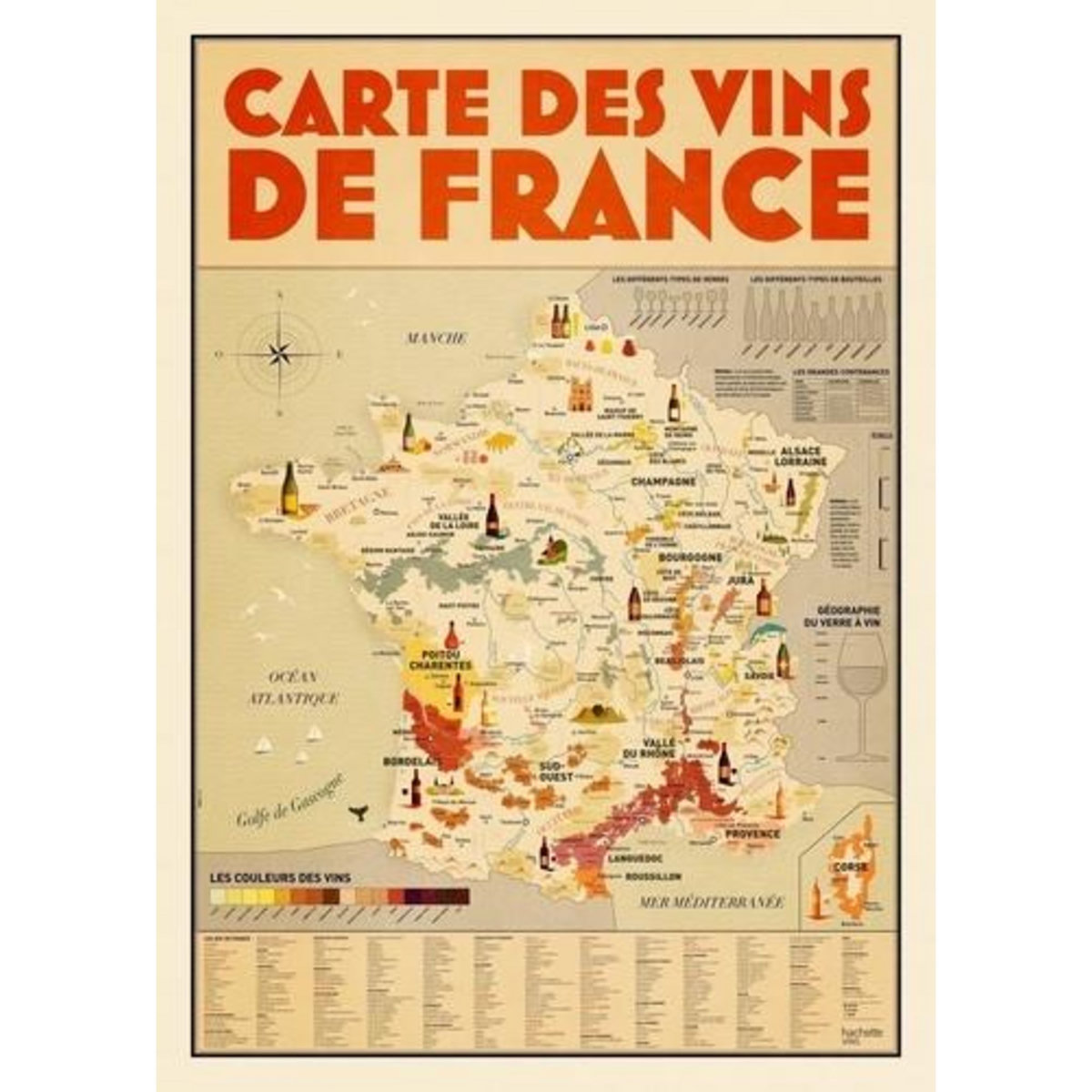 LA CARTE DES VINS DE FRANCE. UN POSTER GEANT INFORMATIF ET DECORATIF, Persan Mathieu