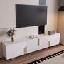 Voir la diapositive 4 : MERAX Meuble tv blanc 180cm mdf