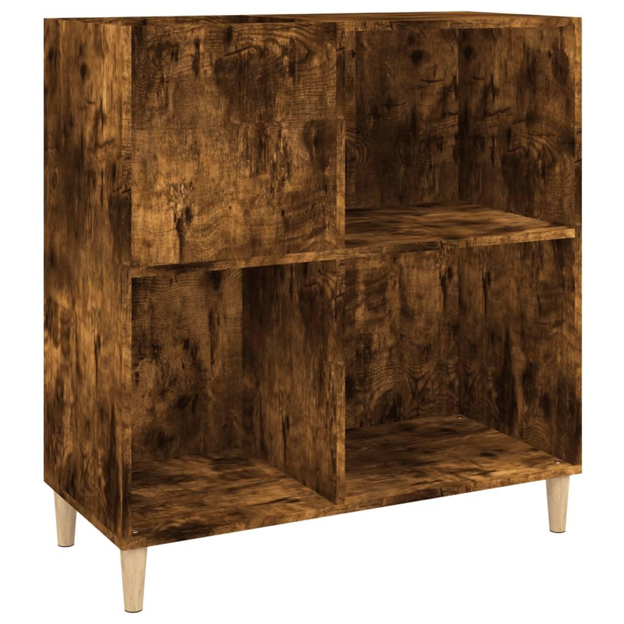 Voir la diapositive 2 : VIDAXL Armoire a disques chene fume 84,5x38x89 cm bois d'ingenierie