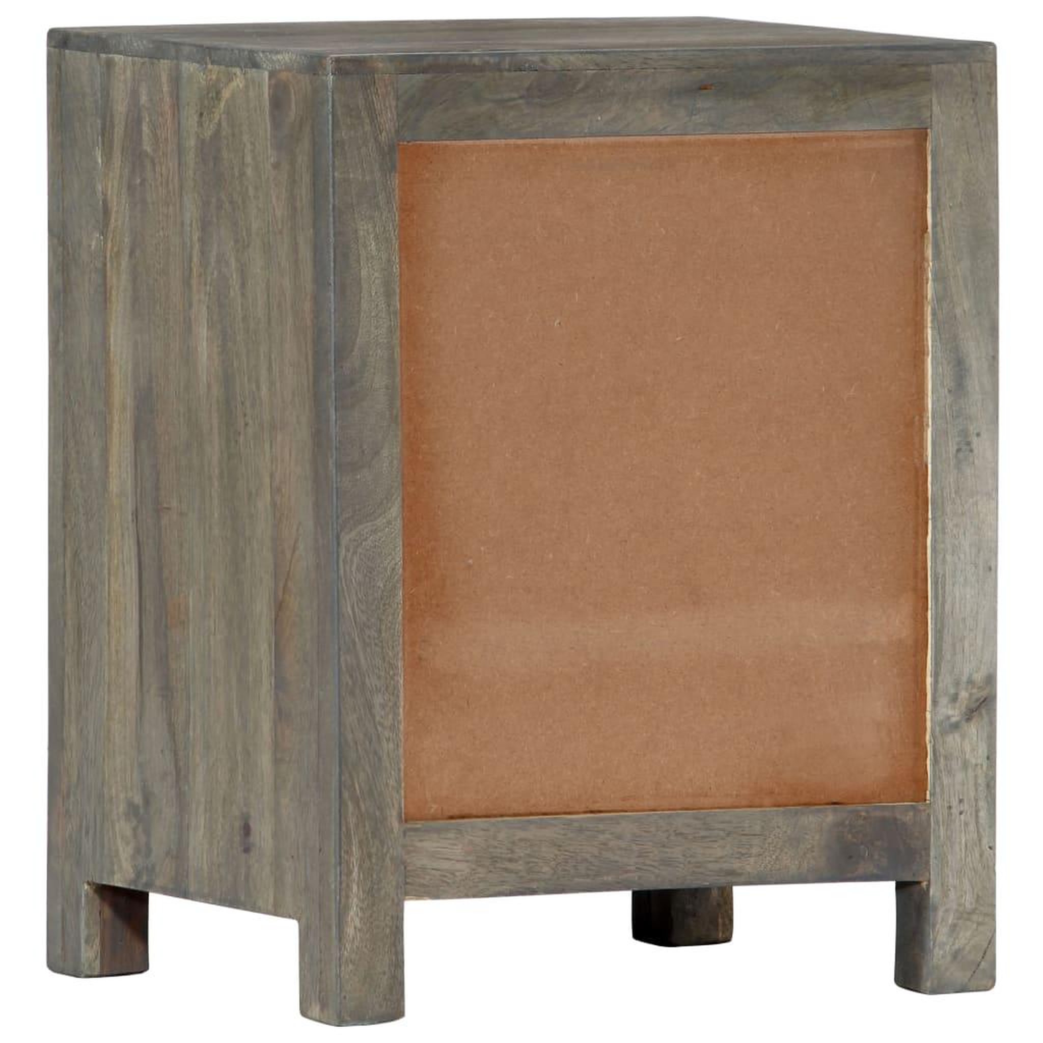 Voir la diapositive 4 : VIDAXL Table de chevet gris 40x30x50 cm bois de manguier massif