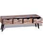 Voir la diapositive 3 : VIDAXL Table console TV avec 4 tiroirs Bois de teck recycle
