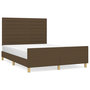 Voir la diapositive 2 : VIDAXL Cadre de lit sans matelas marron fonce 140x200 cm tissu