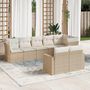 Voir la diapositive 1 : VIDAXL Salon de jardin avec coussins 8 pcs beige resine tressee