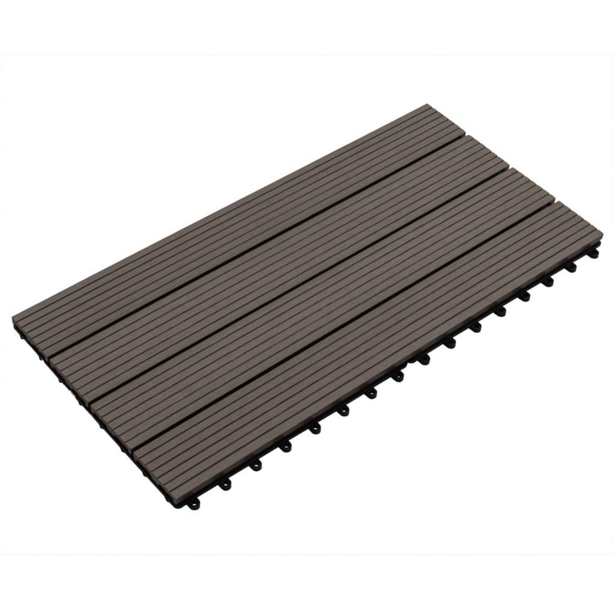 VIDAXL Carreaux de terrasse 6 pcs WPC 60x30 cm 1,08 m^2 Marron fonce