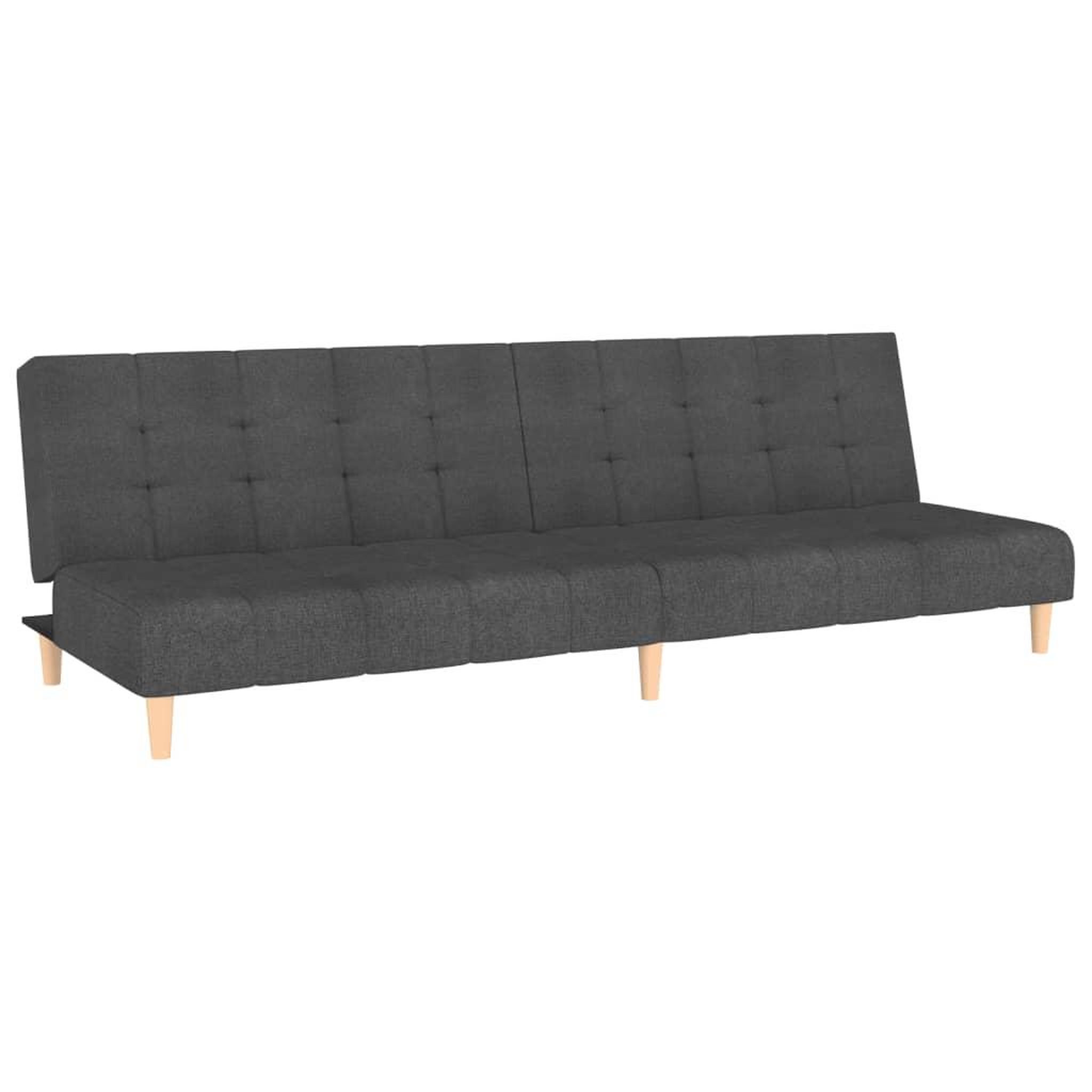 Voir la diapositive 2 : VIDAXL Canape-lit a 2 places gris fonce tissu
