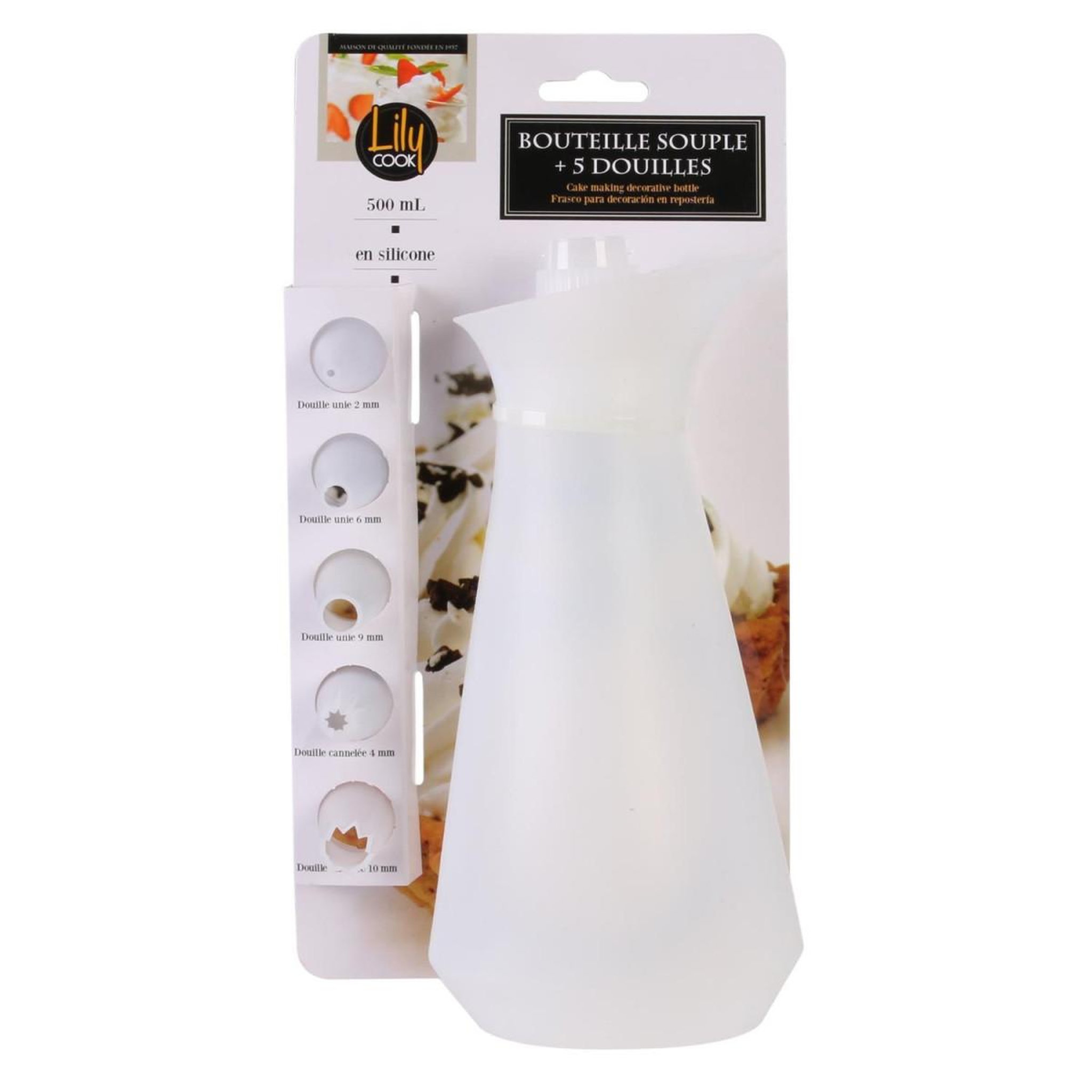 Voir la diapositive 3 : Lily Cook Bouteille Bec Verseur  Pâtisserie  500ml Blanc