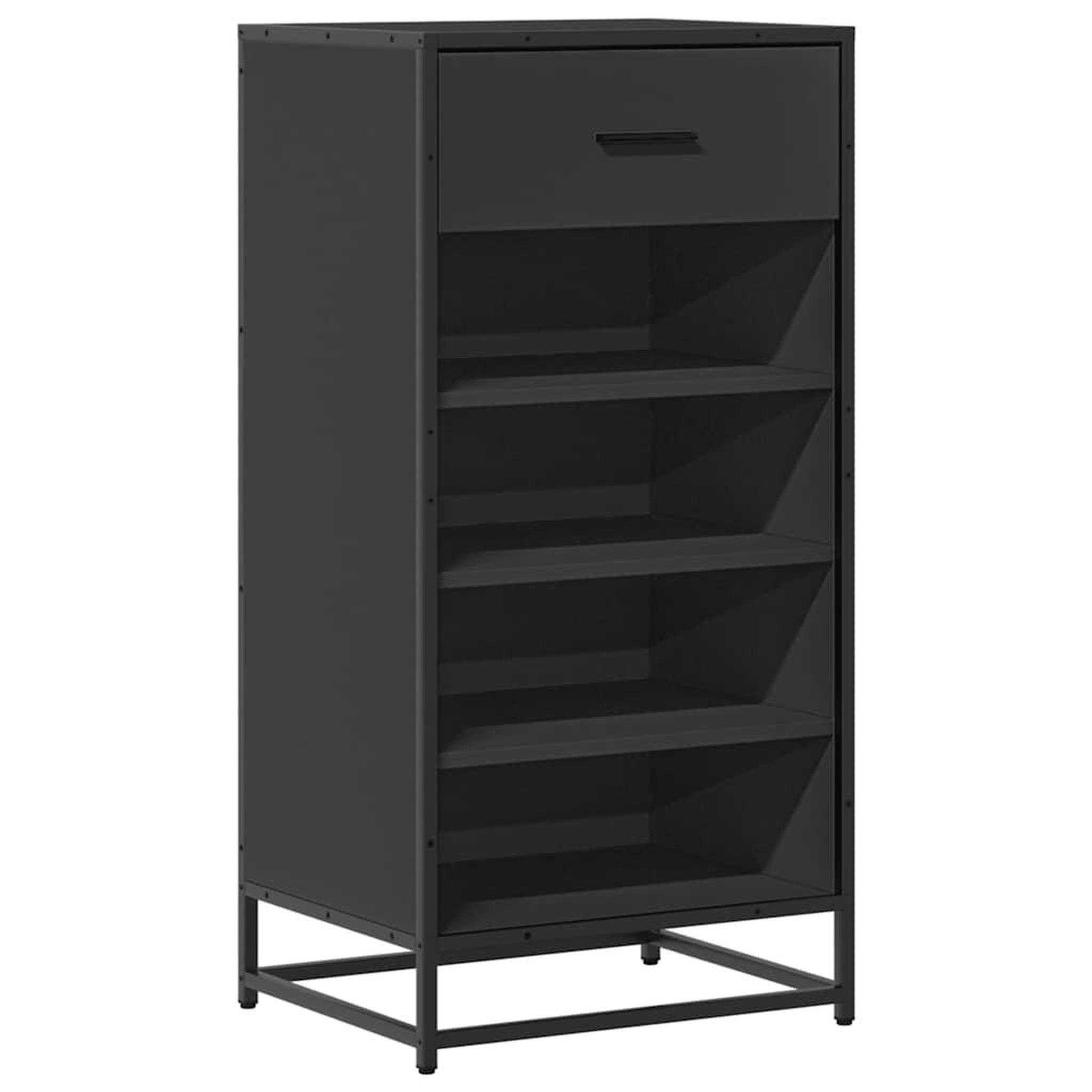 Voir la diapositive 2 : VIDAXL Etagere a chaussures noir 48x38x97,5 cm bois d'ingenierie