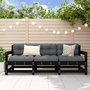 Voir la diapositive 1 : VIDAXL Salon de jardin 3 pcs noir bois massif de pin