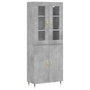Voir la diapositive 2 : VIDAXL Buffet haut Gris beton 69,5x34x180 cm Bois d'ingenierie