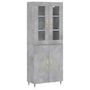 Voir la diapositive 2 : VIDAXL Buffet haut Gris beton 69,5x34x180 cm Bois d'ingenierie