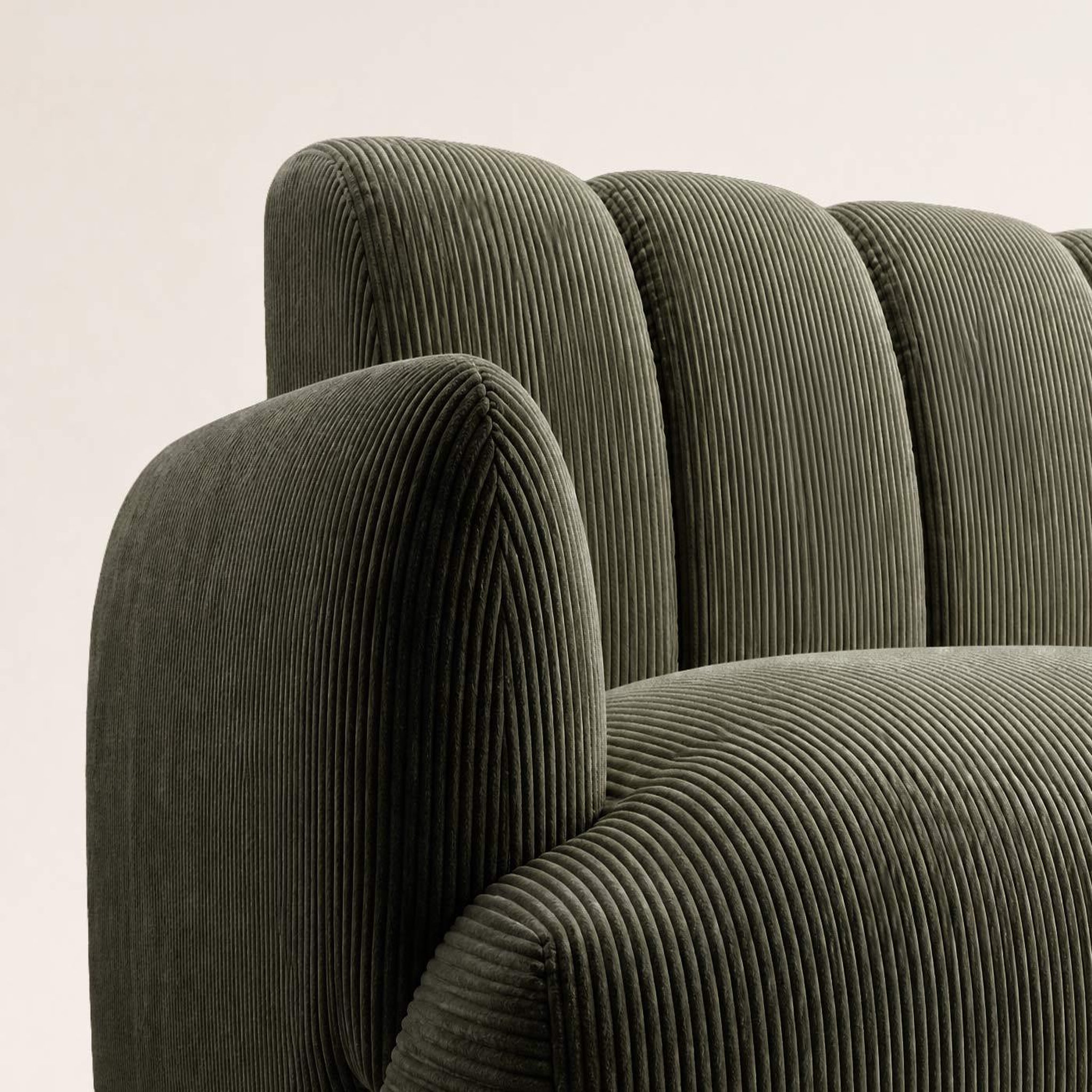 Voir la diapositive 4 : BEST MOBILIER Luigi - canapé droit 3 places en velours côtelé