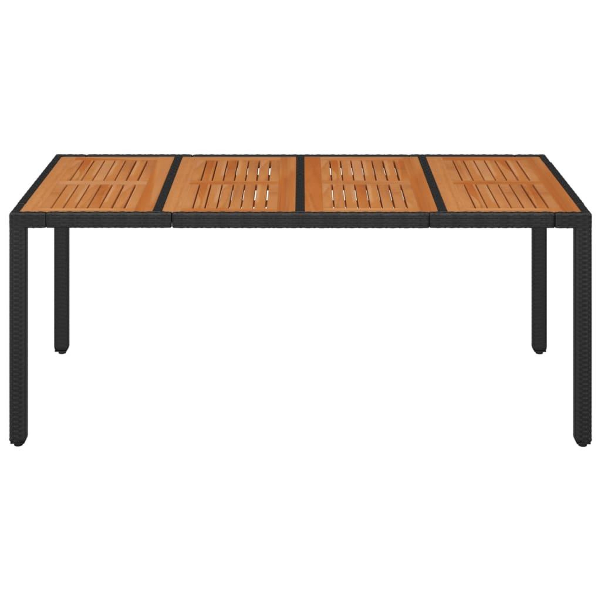 Voir la diapositive 3 : VIDAXL Table de jardin dessus en bois Noir 190x90x75 cm Resine tressee
