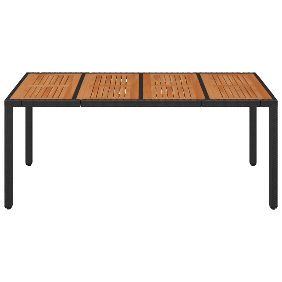 VIDAXL Table de jardin dessus en bois Noir 190x90x75 cm Resine tressee