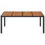 Voir la diapositive 3 : VIDAXL Table de jardin dessus en bois Noir 190x90x75 cm Resine tressee