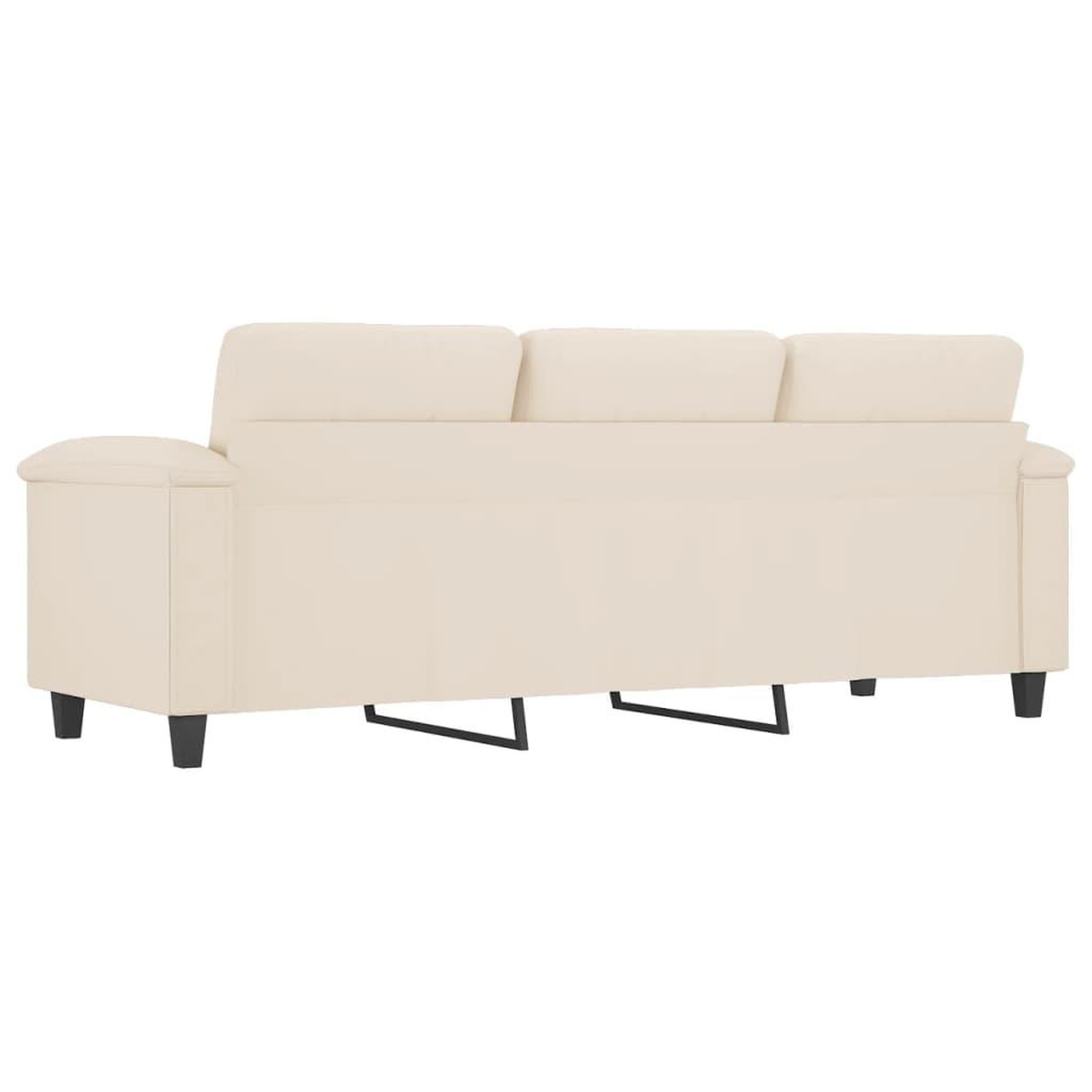 Voir la diapositive 5 : VIDAXL Canape a 3 places Beige 180 cm Tissu microfibre