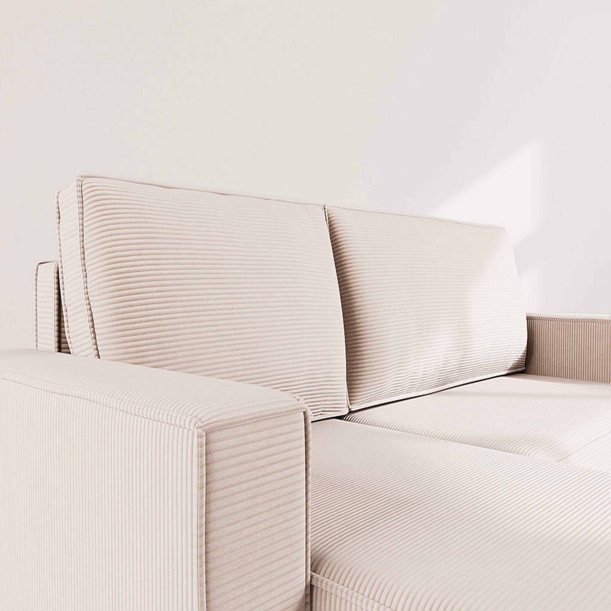 Voir la diapositive 6 : BEST MOBILIER Hector - canapé d'angle réversible 4 places convertible avec coffre en velours côtelé