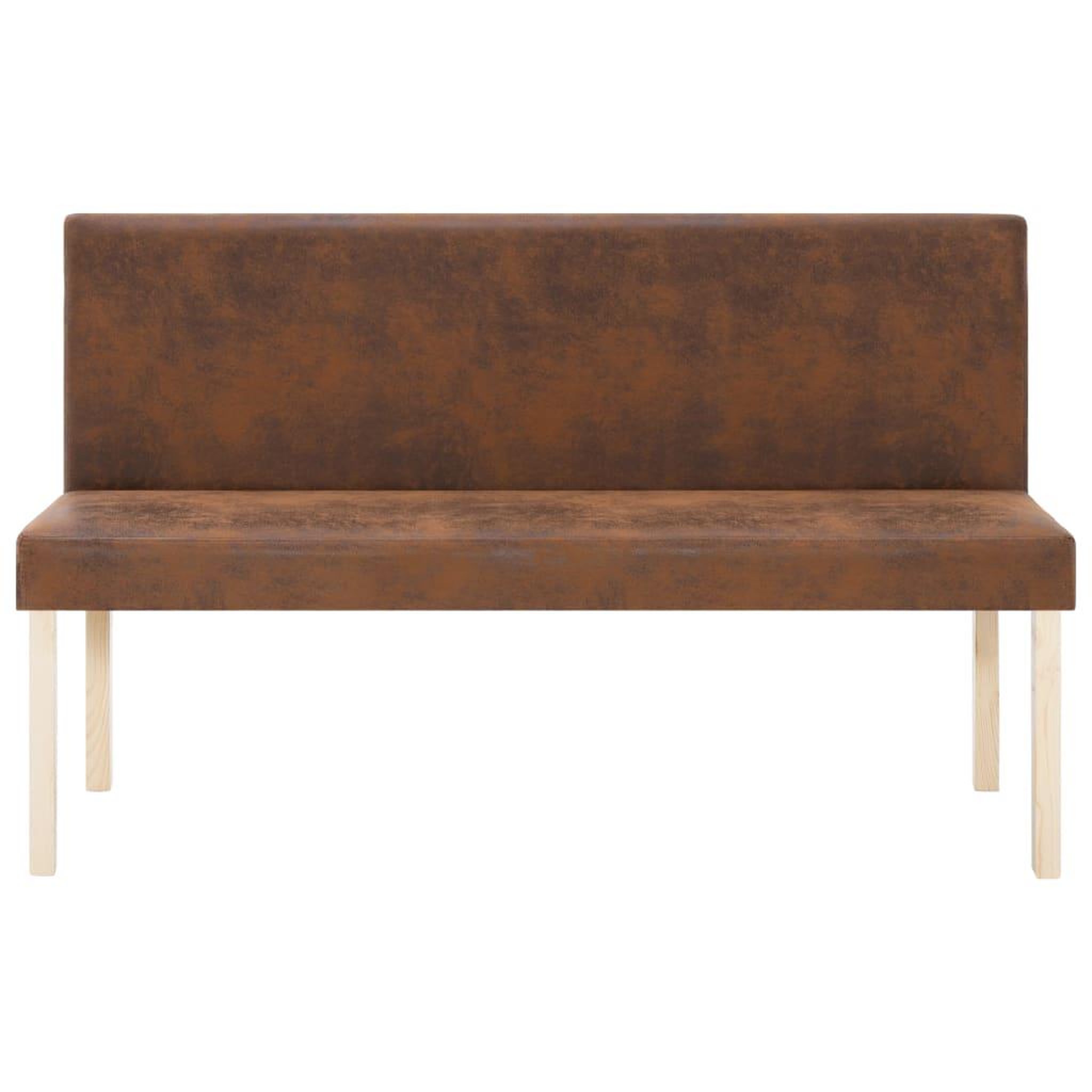 Voir la diapositive 3 : VIDAXL Banc 139,5 cm Marron Similicuir daim