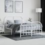 Voir la diapositive 4 : VIDAXL Cadre de lit metal sans matelas et pied de lit blanc 120x190 cm