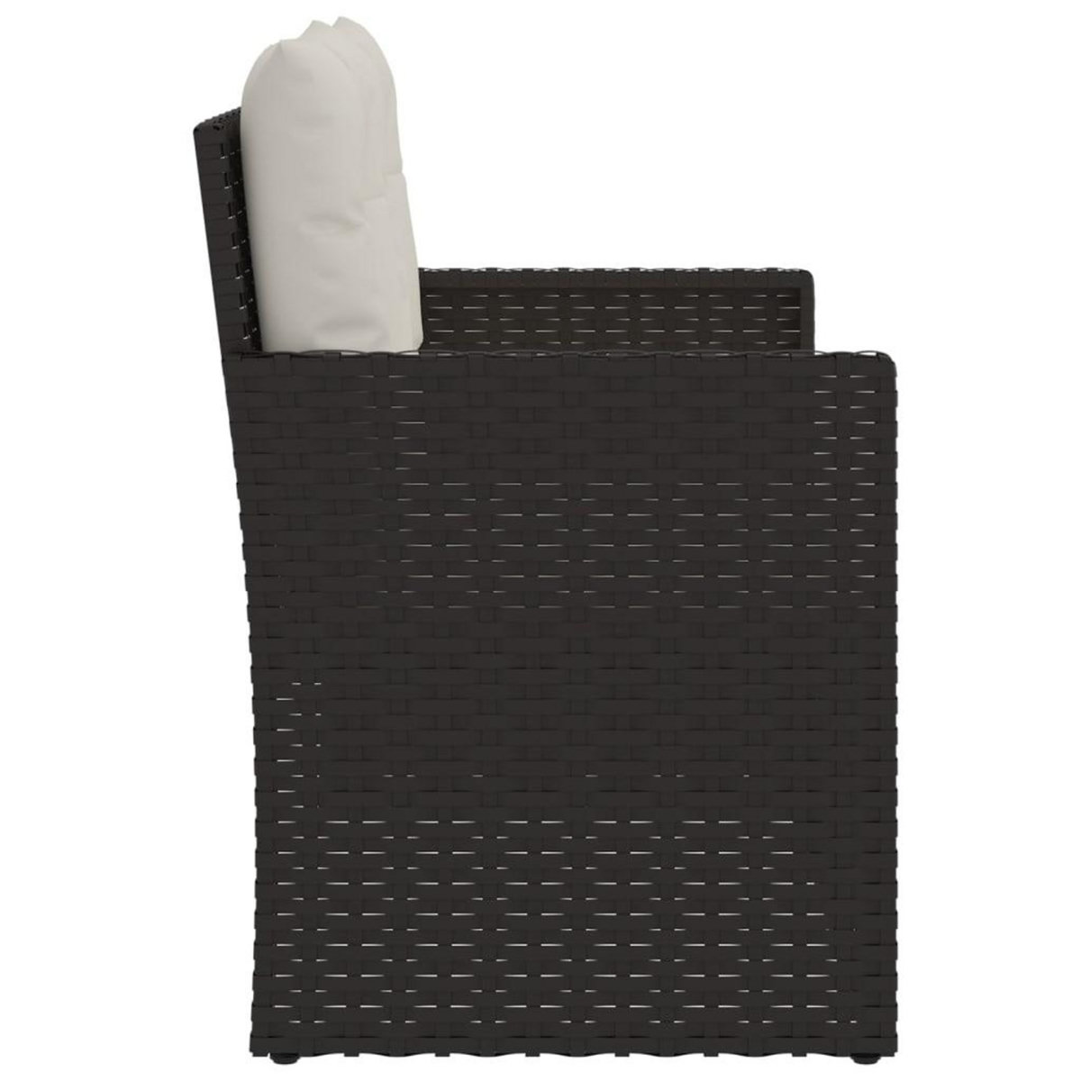 VIDAXL Banc de jardin avec coussins Noir 105 cm Resine tressee