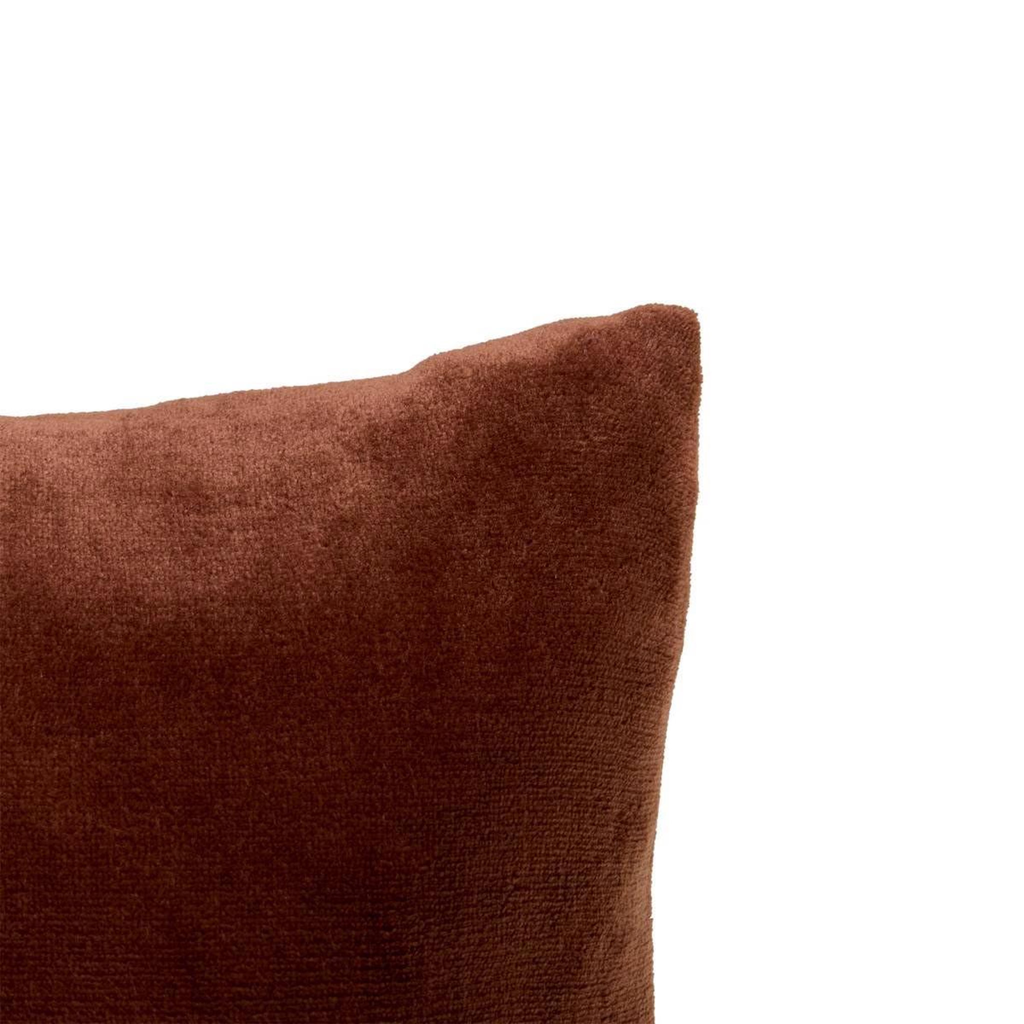 Voir la diapositive 2 : ATMOSPHERA Coussin en flanelle uni  ollis  38x38cm marron tonka