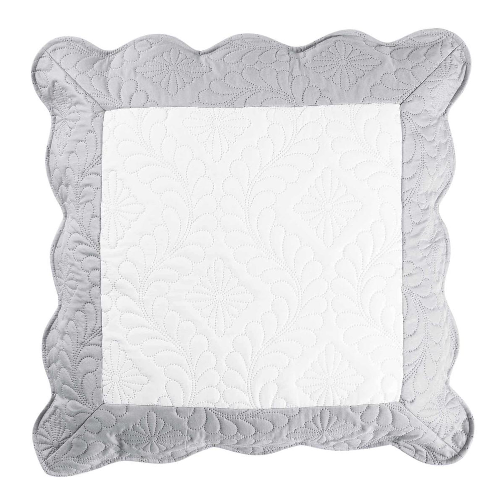 Douceur d'Intérieur Housse de Coussin en Microfibre  Andrea  60x60cm Blanc & Gris