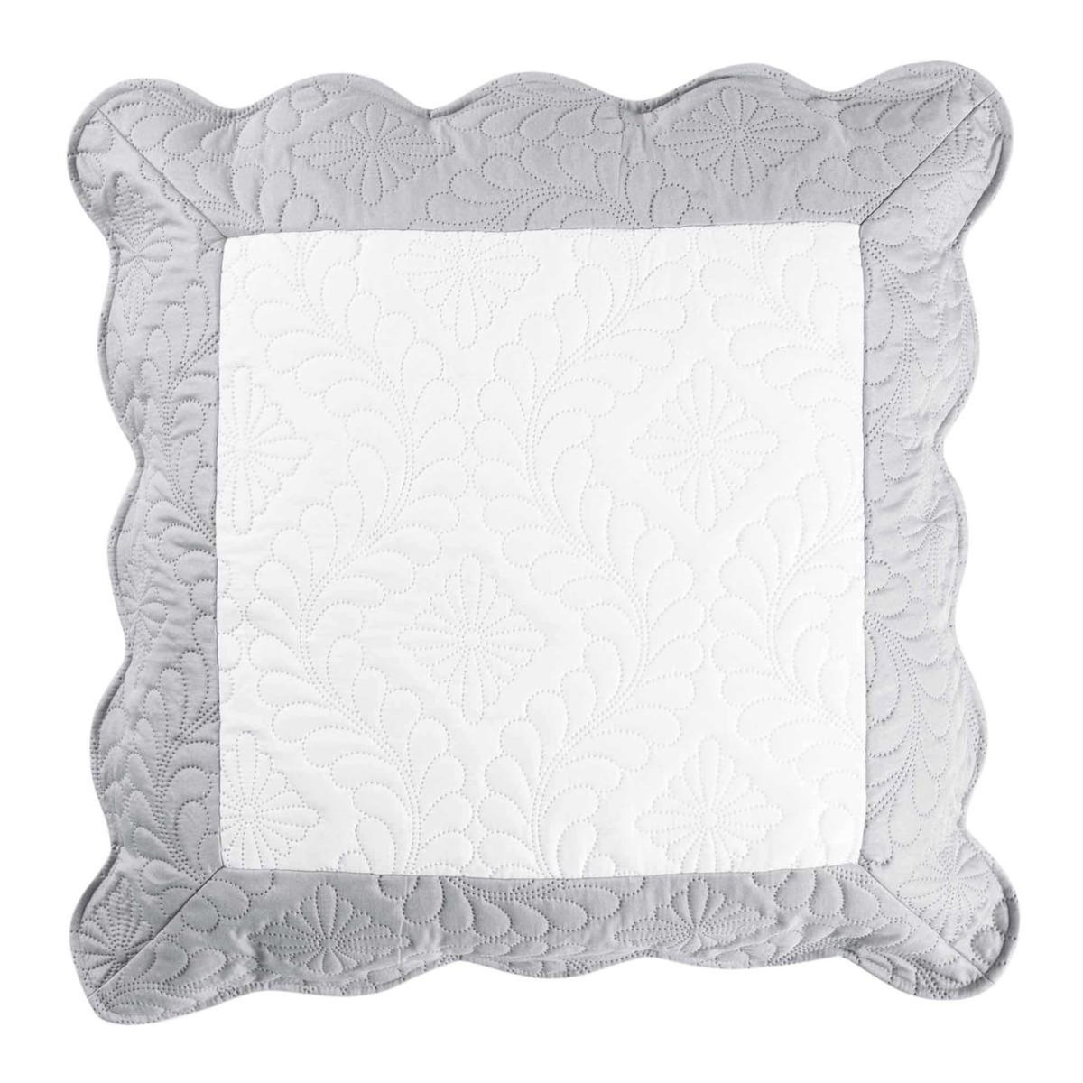 Paris Prix Housse de Coussin en Microfibre  Andrea  60x60cm Blanc & Gris