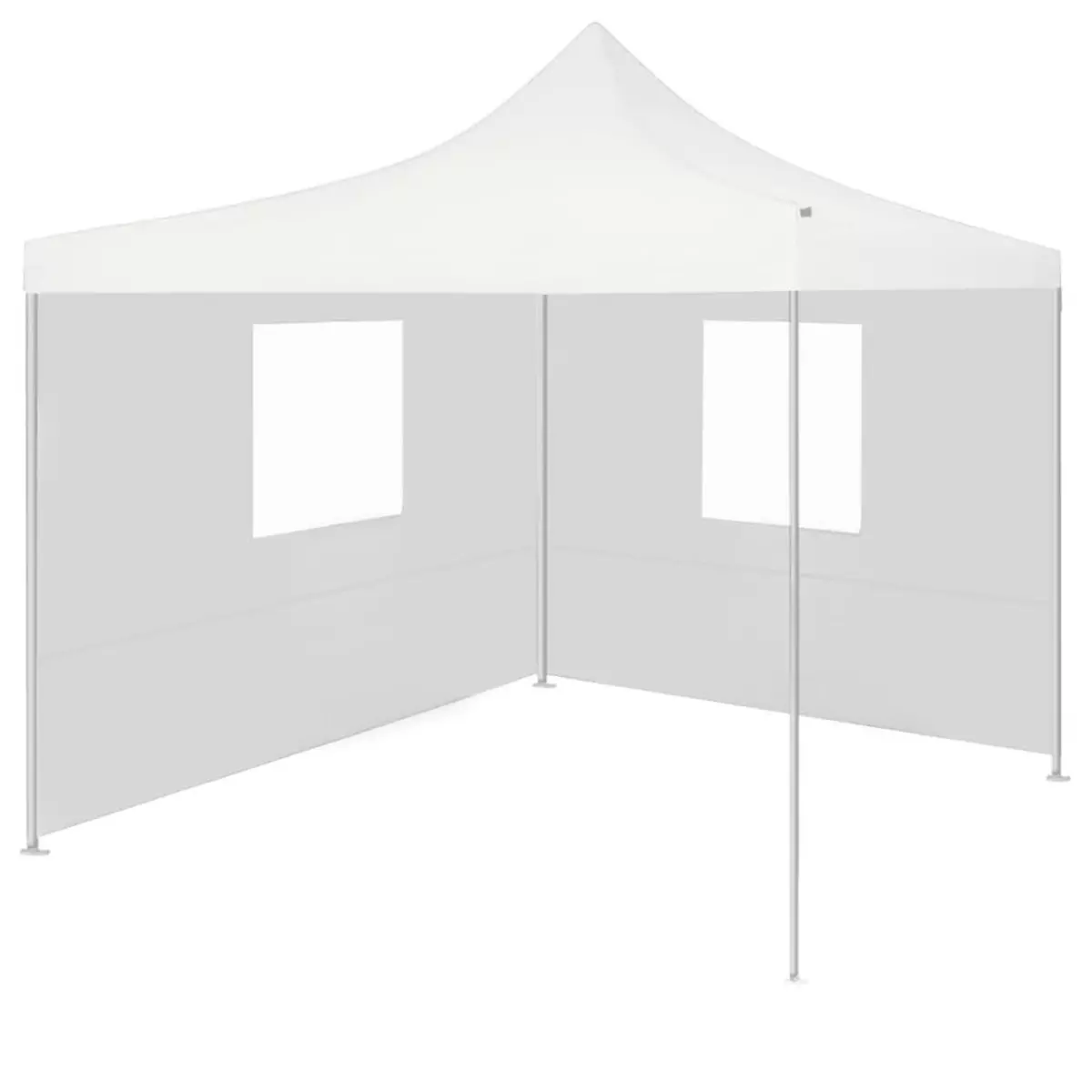 VIDAXL Tente de reception pliable avec 2 parois 3x3 m Acier Blanc