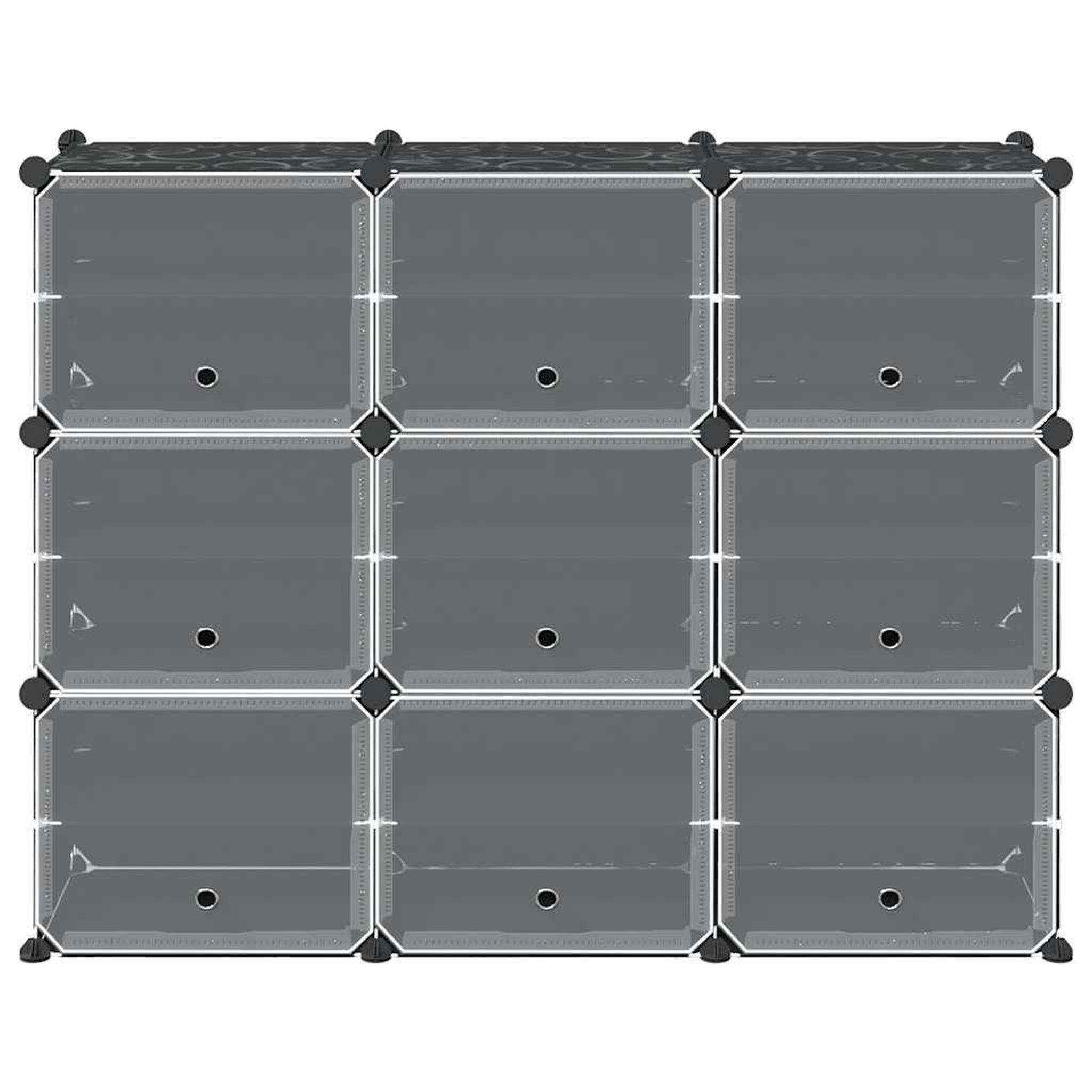 Voir la diapositive 4 : VIDAXL Cubes de rangement 9 pcs avec portes noir PP