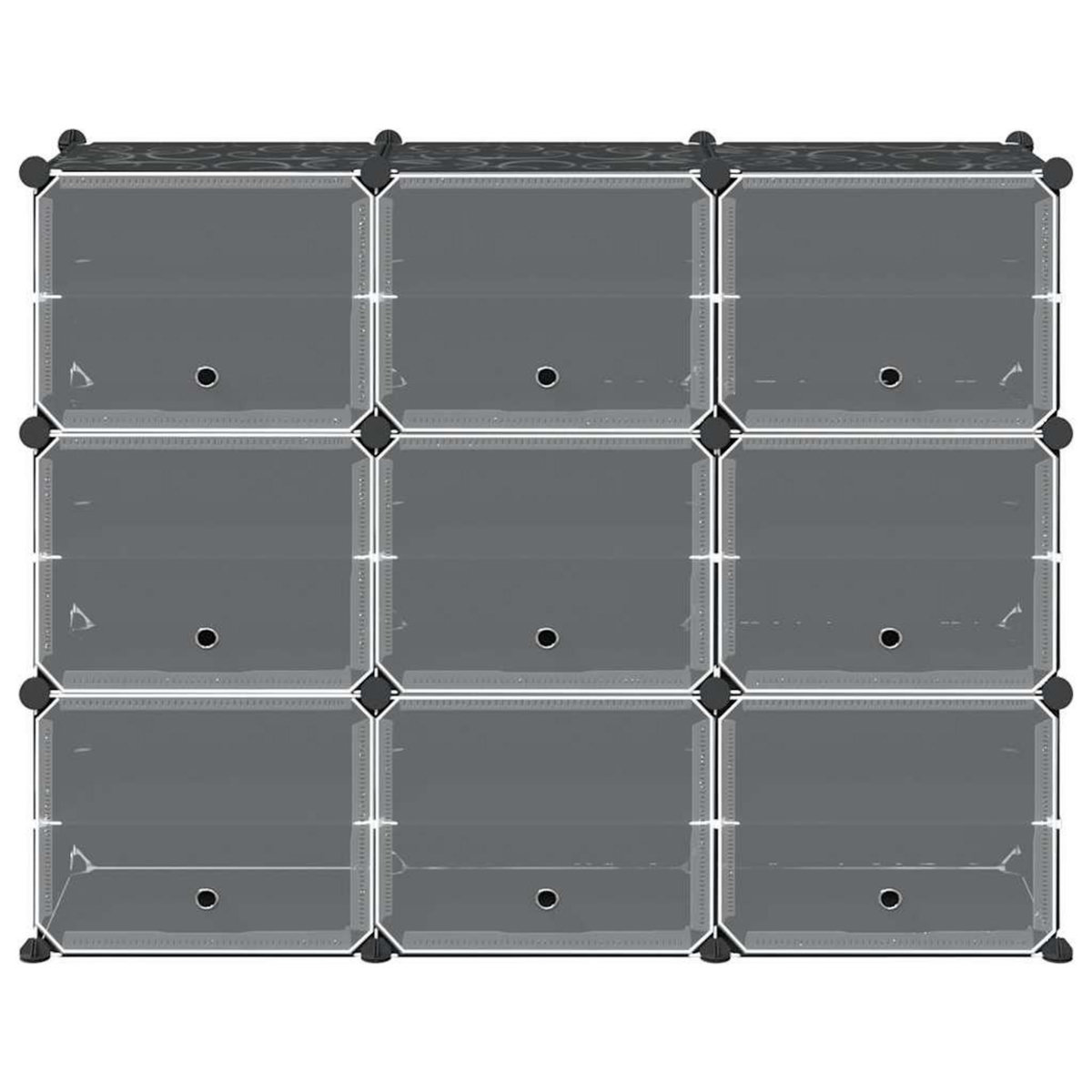 VIDAXL Cubes de rangement 9 pcs avec portes noir PP