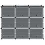 Voir la diapositive 4 : VIDAXL Cubes de rangement 9 pcs avec portes noir PP