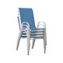 Voir la diapositive 3 : Habitat et Jardin Fauteuil jardin Textilène  Cordoba  - Phoenix - Bleu - Lot de 4